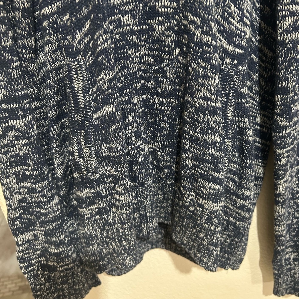 Navy blue and gray H&M Men Brogue Hoodie (L.O.G.G.)